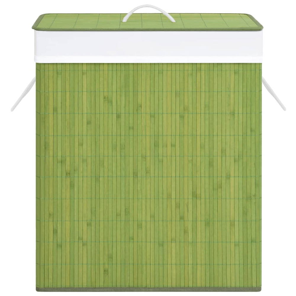 Panier à laverie Vidaxl avec 2 compartiments 100 L BAMBO GREEN