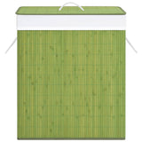 Panier à laverie Vidaxl avec 2 compartiments 100 L BAMBO GREEN