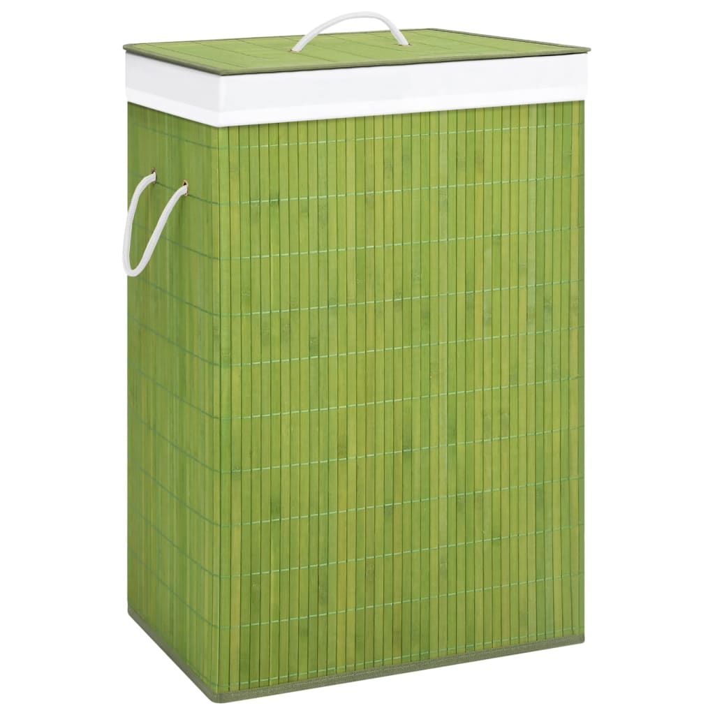 Panier à laverie Vidaxl avec 1 boîte de vert bambou