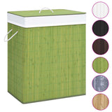 Panier à laverie Vidaxl avec 1 boîte 83 L Green en bambou