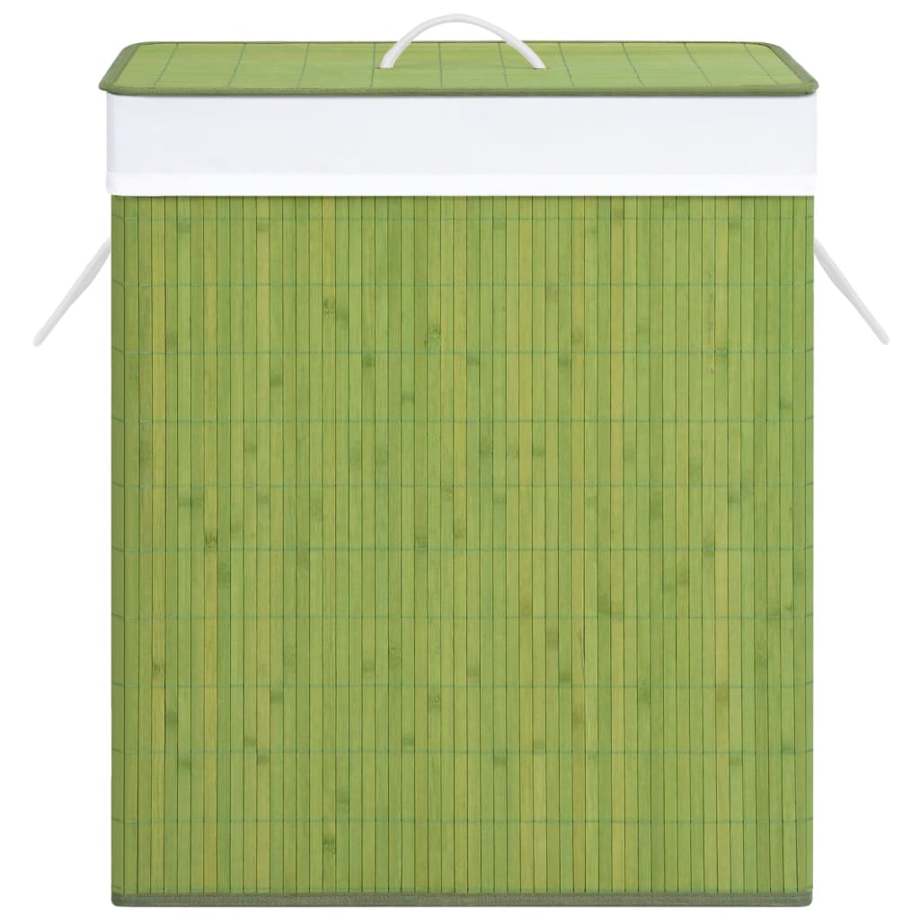 Panier à laverie Vidaxl avec 1 boîte 83 L Green en bambou
