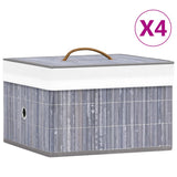 Boîtes de stockage Vidaxl 4 pc gris bambou
