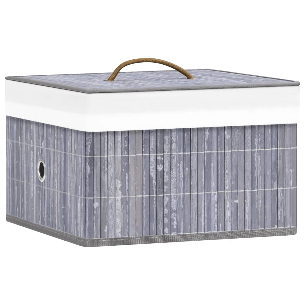 Boîtes de stockage Vidaxl 4 pc gris bambou