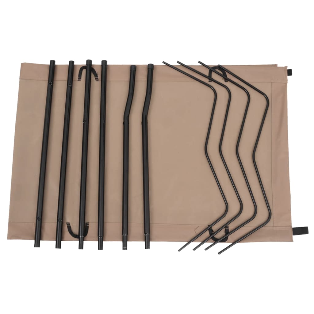 Vidaxl Camp Bed 180x60x19 cm Oxford Fabric and Steel Taupe