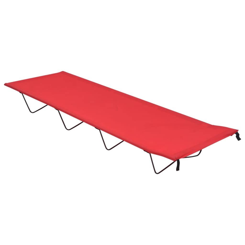 Vidaxl Camp Lits 2 ST 180X60X19 CM Tissu oxford et rouge en acier