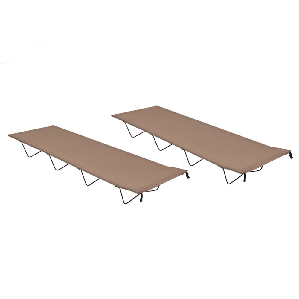 Vidaxl Camp Lits 2 ST 180X60X19 CM Tissu oxford et taupe en acier