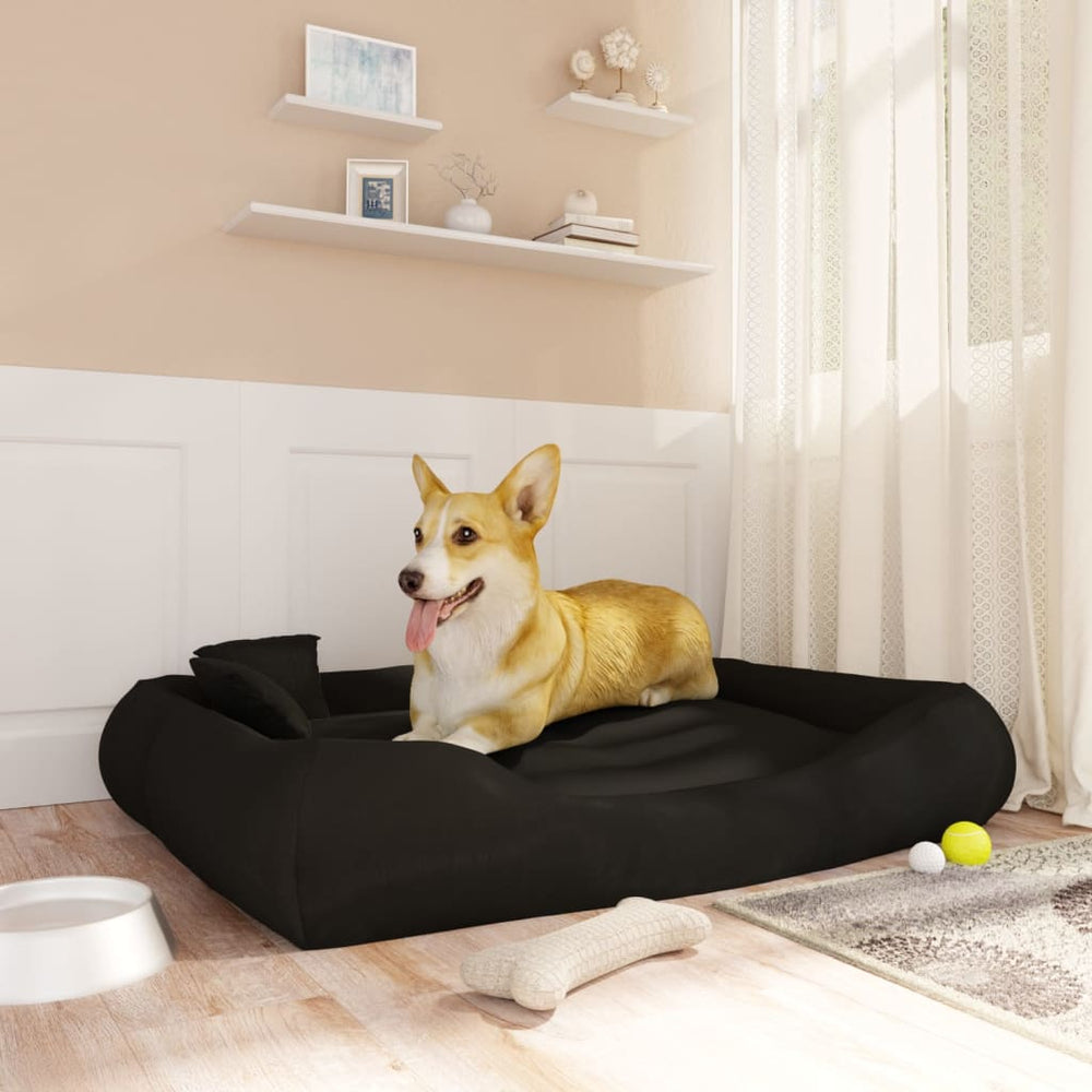 Lit de chien vidaxl avec coussins 115x100x20 cm oxford tissu noir