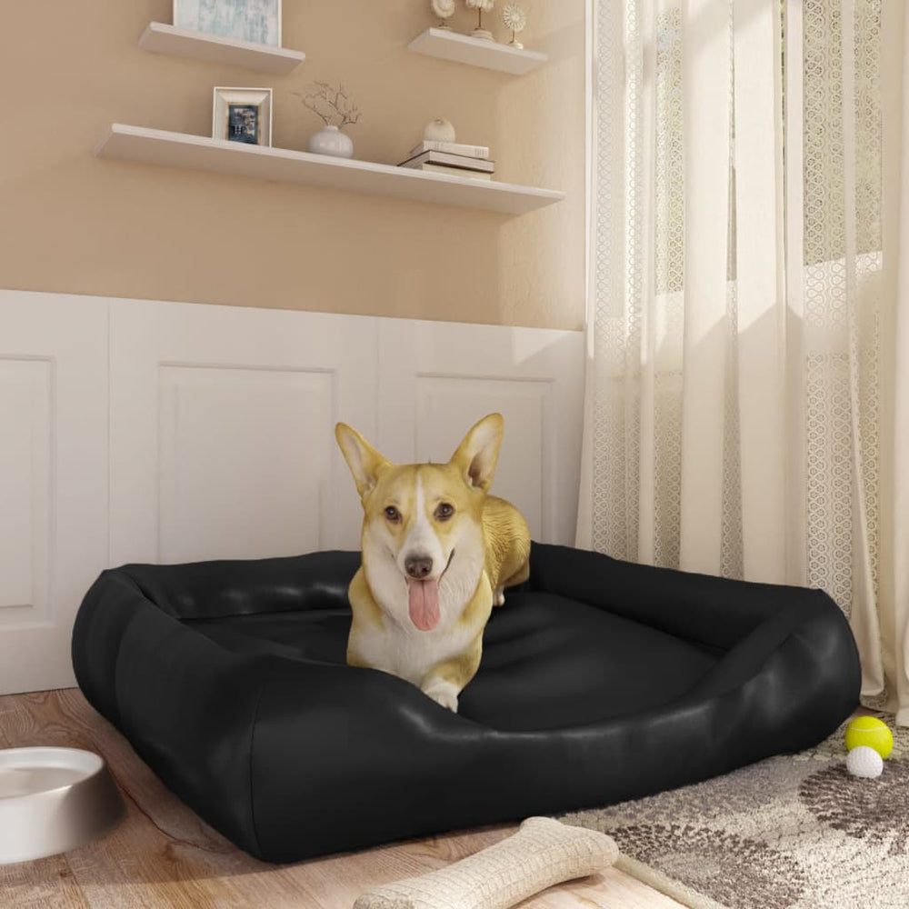 Vidaxl Dog Basket 80x68x23 cm en cuir artificiel noir