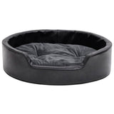 Vidaxl Dog Basket 69x59x19 cm en peluche et cuir artificiel noir et gris foncé