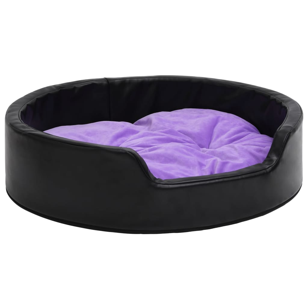 Vidaxl Dog Basket 99x89x21 cm en peluche et cuir artificiel noir et violet