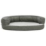 Vidaxl Dog Bed Ergonomic Line-look 75x53 cm Grey Fleece