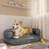 Vidaxl Dog Panier avec mousse ergonomique 60x42 cm en cuir artificiel gris