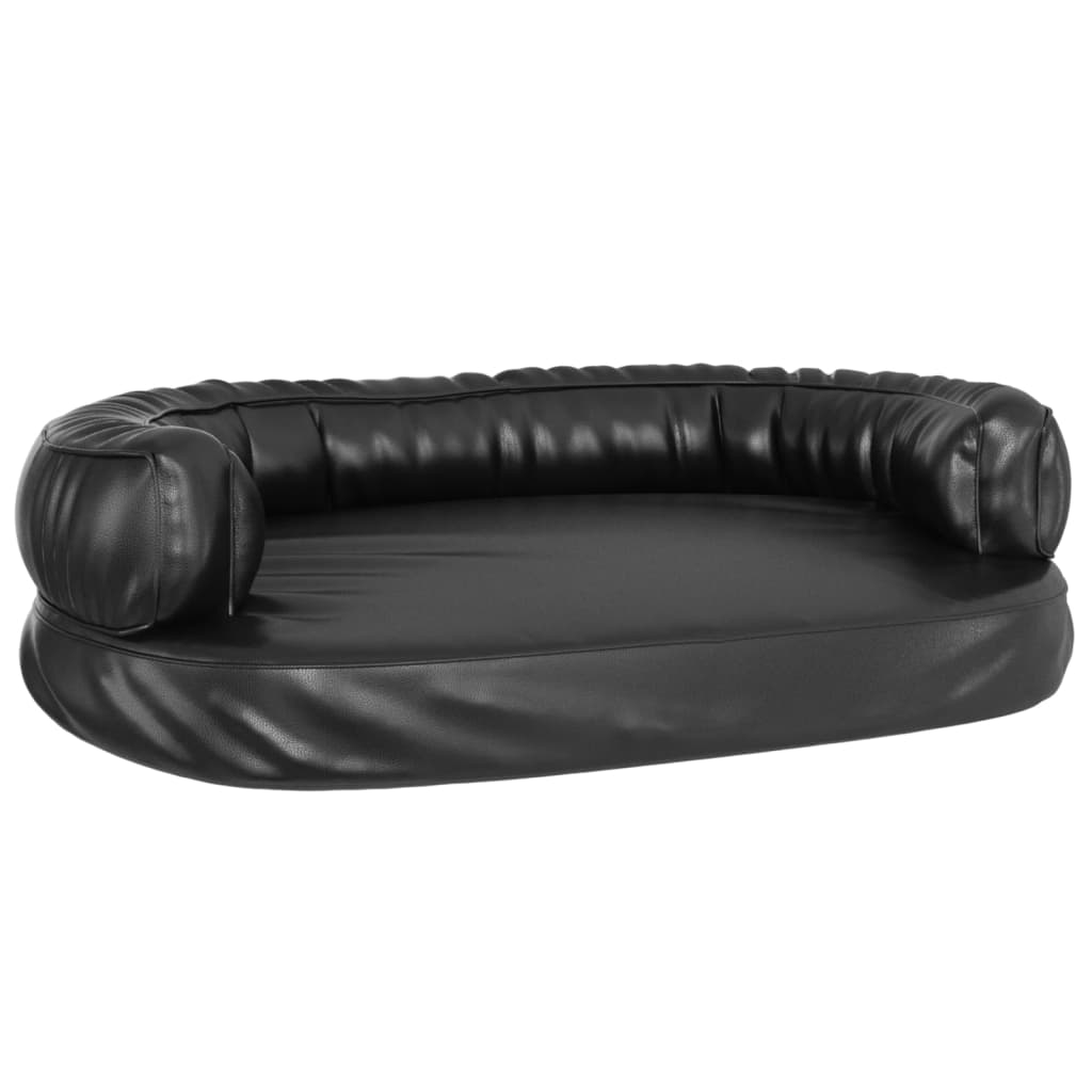 Vidaxl Dog Panier avec mousse ergonomique 75x53 cm en cuir artificiel noir