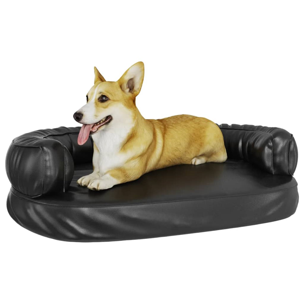Vidaxl Dog Panier avec mousse ergonomique 88x65 cm en cuir artificiel noir