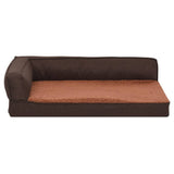 Vidaxl Dog Bed Ergonomic Line-look 75x53 cm Fleece Brown