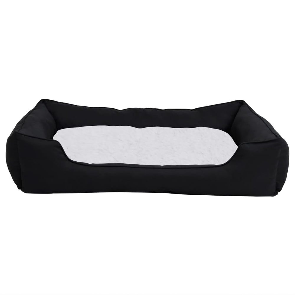 Vidaxl Dog Basket lin Look 85.5x70x23 cm en molleton noir et blanc