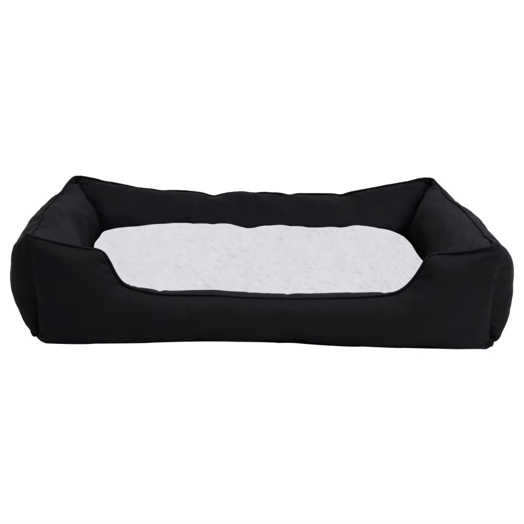 Vidaxl Dog Basket lin Look 85.5x70x23 cm en molleton noir et blanc