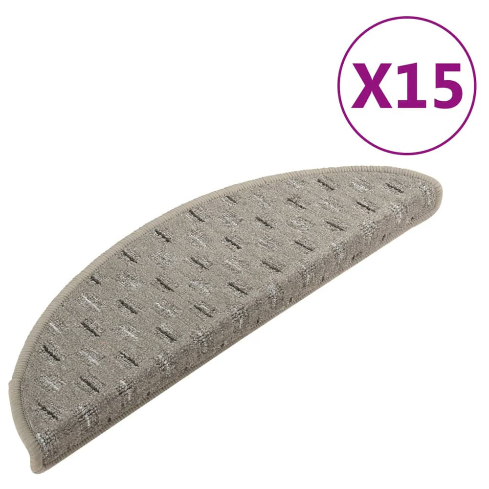 Mattes d'escalier vidaxl 15 st 56x17x3 cm gris