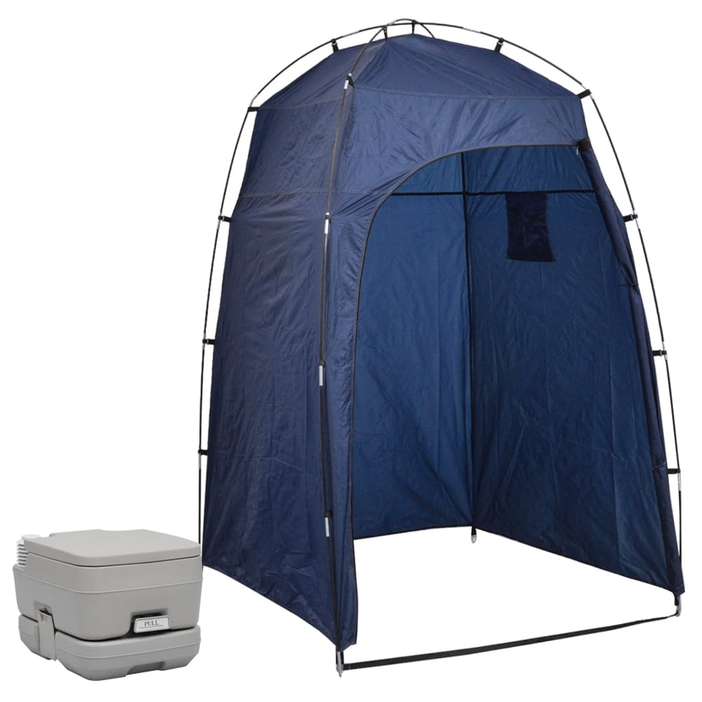 Vidaxl Camping Toilet avec tente portable 10 + 10 L