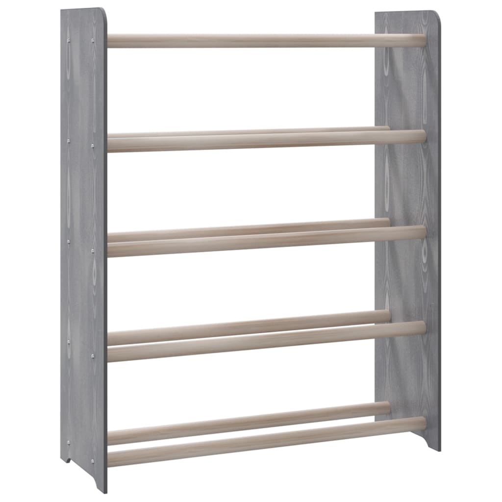 Rack à chaussures Vidaxl 65x24x81 cm en bois transformé en gris