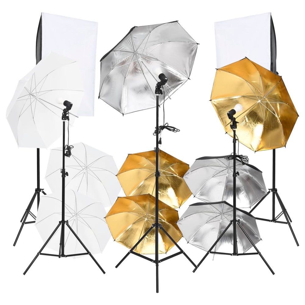 Ensemble de studio photo Vidaxl 9 pièces avec ensemble d'éclairage et softboxes