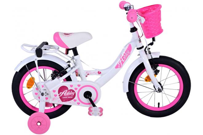 Volare Ashley Children's Bike Girls 14 pouces blancs blancs freins à main