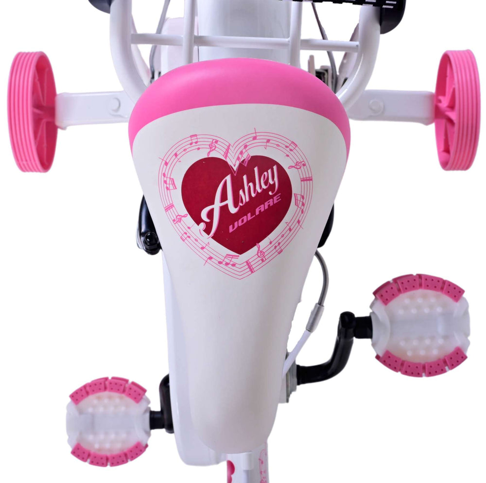 Volare Ashley Children's Bike Girls 14 pouces blancs blancs freins à main