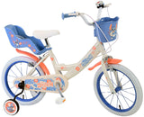 Stitch Stitch Children's Bike Girls 16 pouces Crème Coral Bleu à deux mains Freins