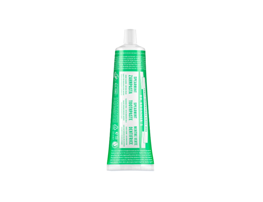 Le dentifrice du Dr Bronner sans fluor