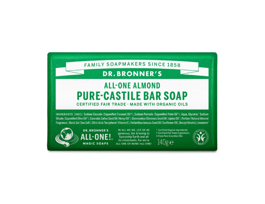 Bloc de savon du Dr Bronner pure amande Castille