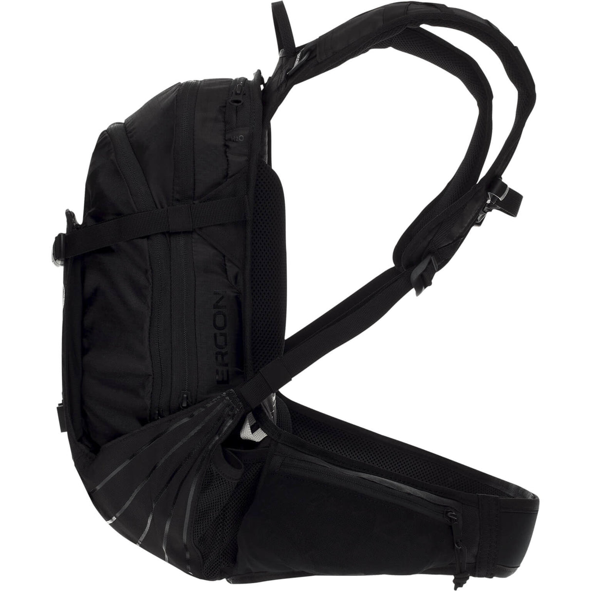 Ergon Ba2 Black Compact All -Mountain Mochila para cámaras de acción, sistema de transporte ajustable, capacidad de 10 litros