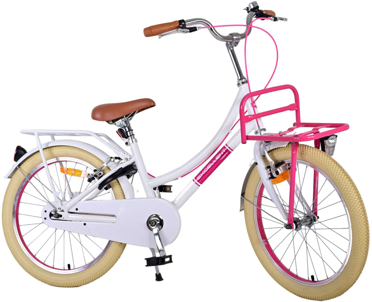 Volare Volare Children's Bike Girls 20 pouces blancs blancs de deux mains
