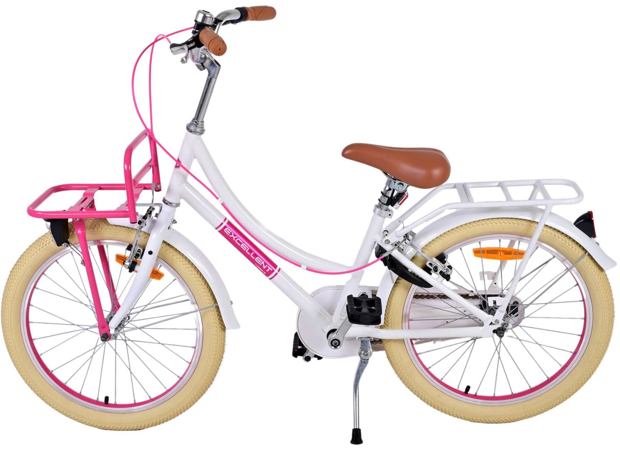 Volare Volare Children's Bike Girls 20 pouces blancs blancs de deux mains