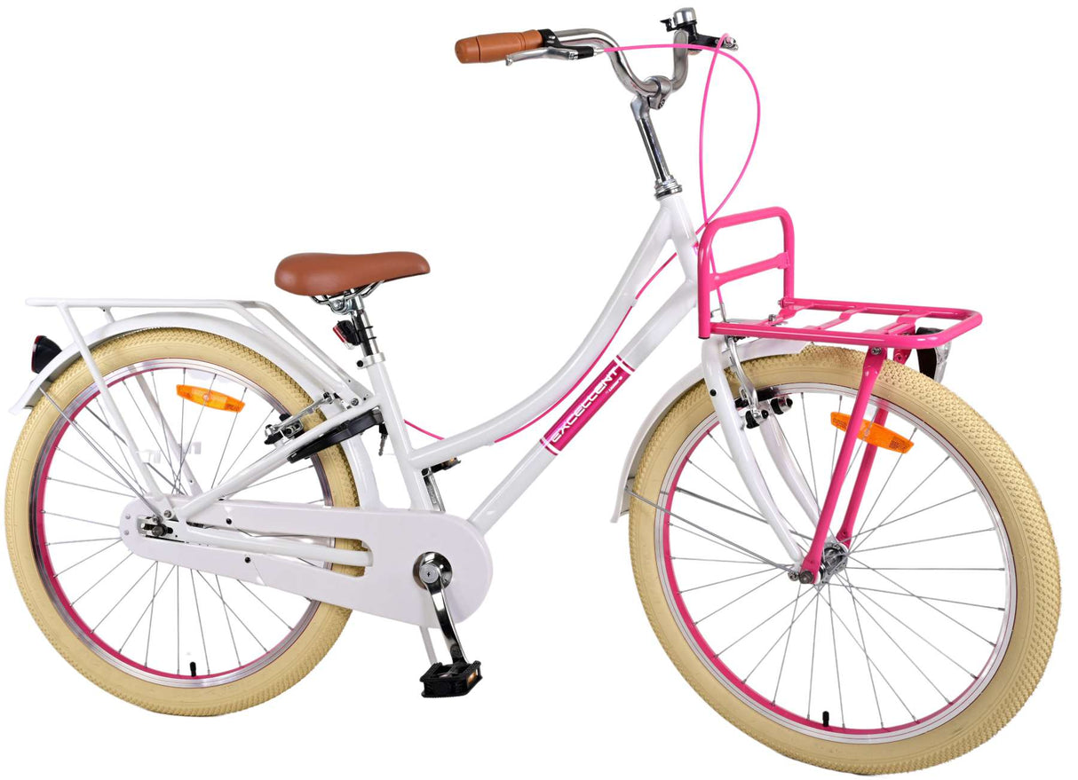 Volare Volare Children's Bicycle Girls 24 pouces blancs blancs de deux mains