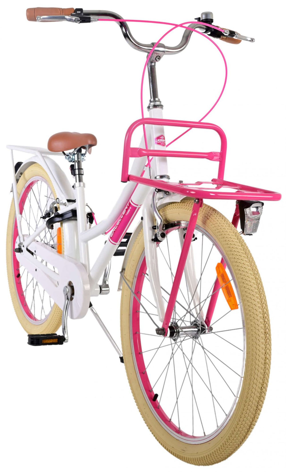 Volare Volare Children's Bicycle Girls 24 pouces blancs blancs de deux mains