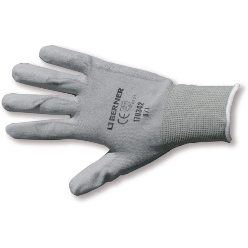 Bernese Work Glove B-Grip PU Taille 9 Cat.2 Gray