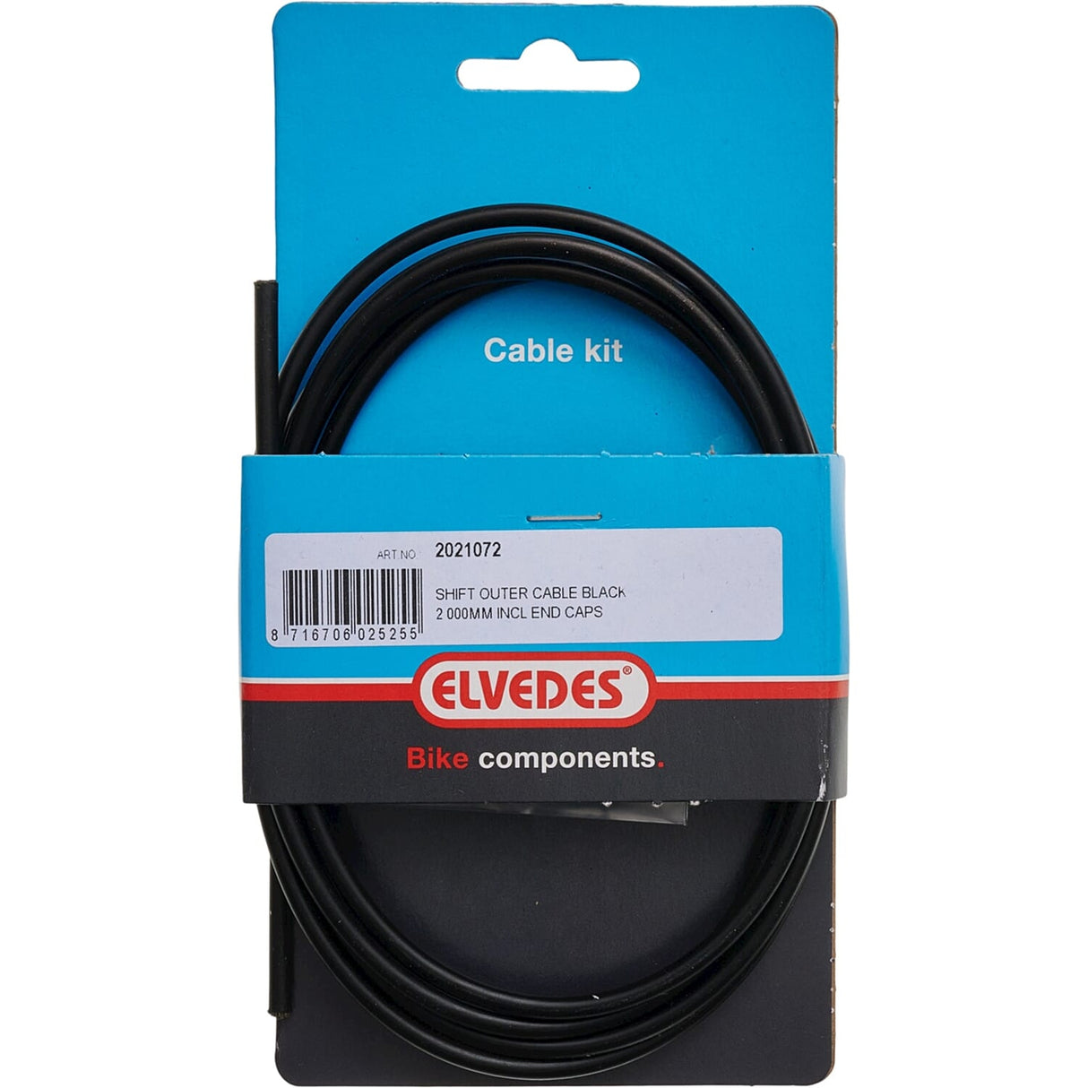 ELVEDES SCHAKEL BUITENK 5MM 2M BLACK +2 FERRULES 2021072