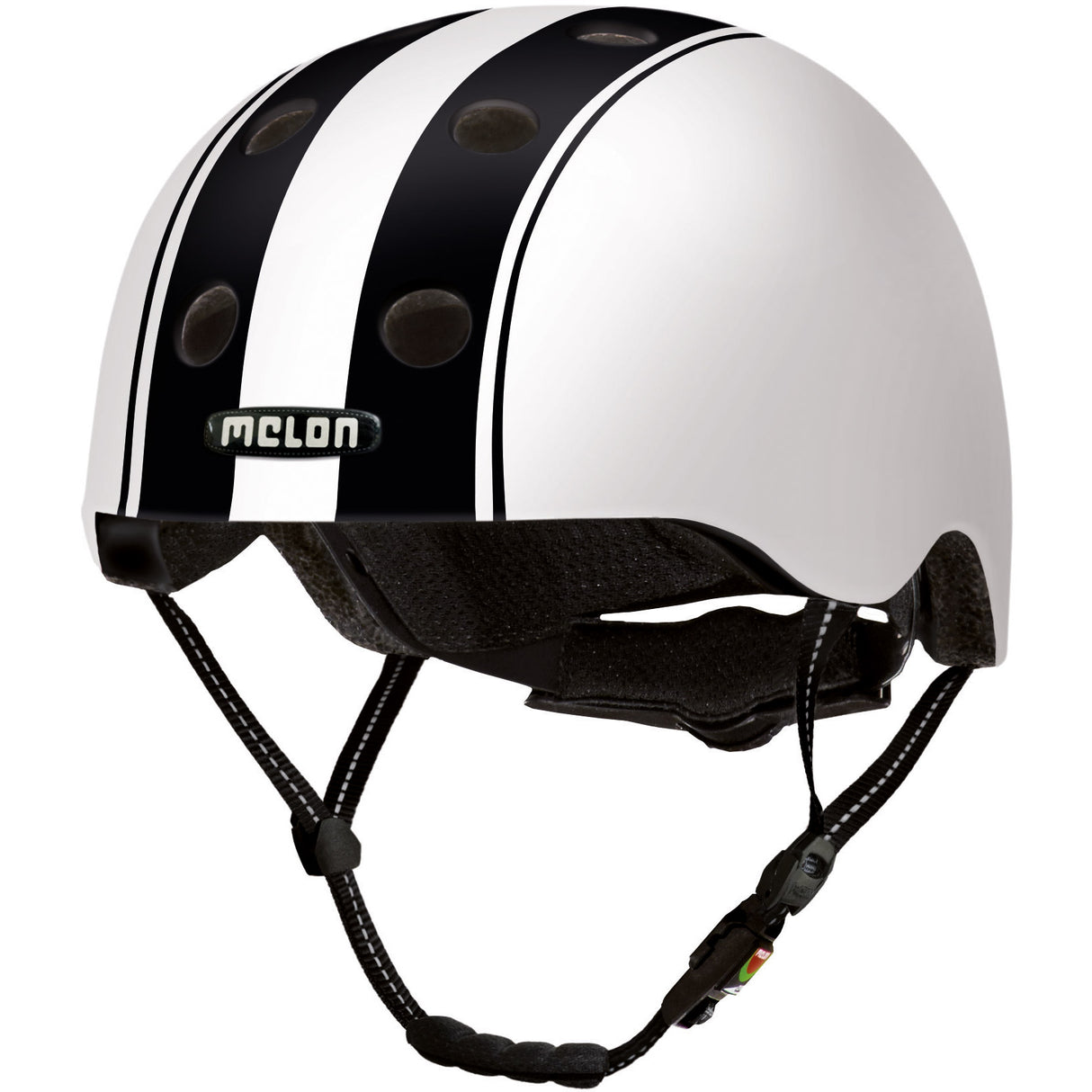 Melonhelm urban aktiv dubbel svart vit xxs-s