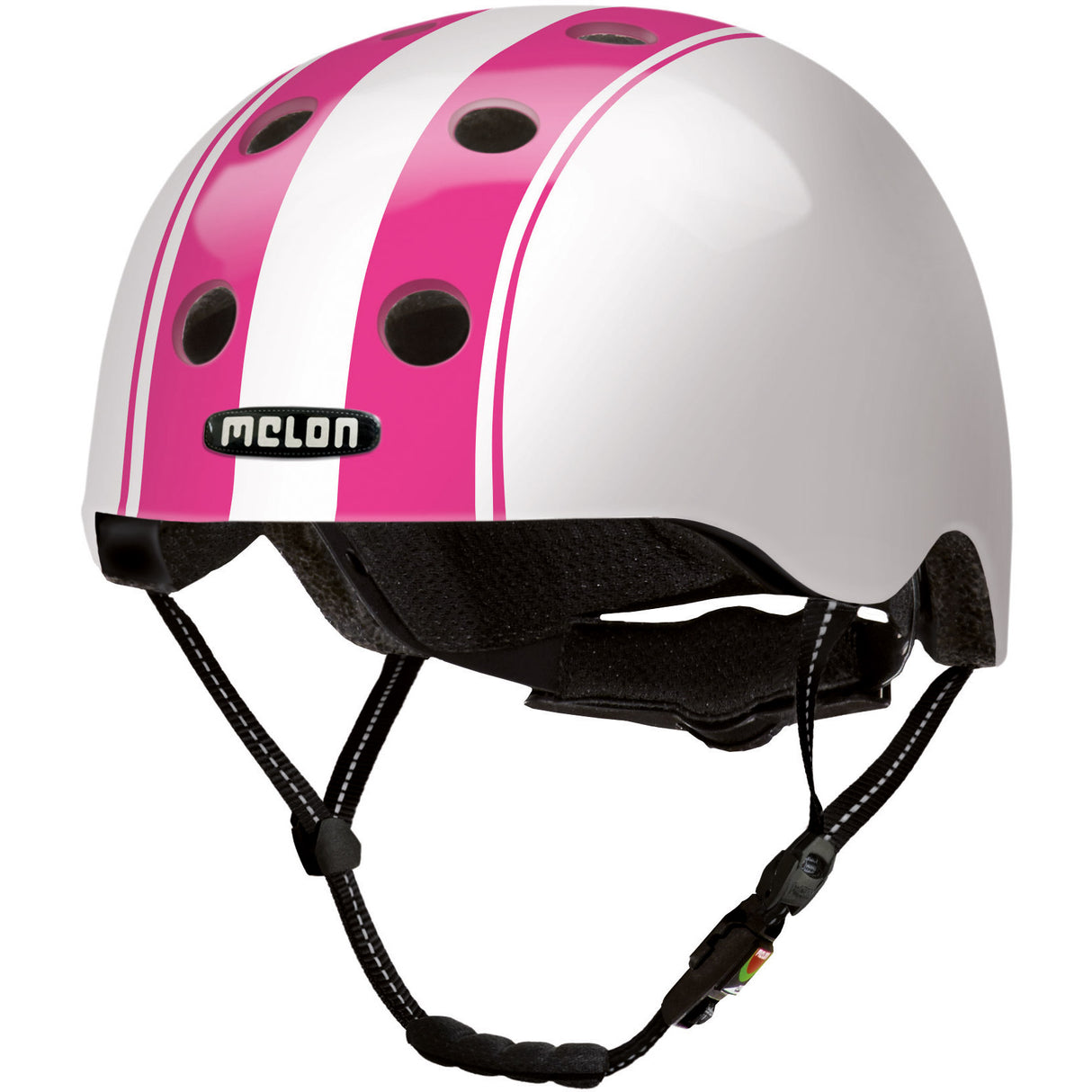 Melonhelm urban aktiv dubbel rosa vit m-l