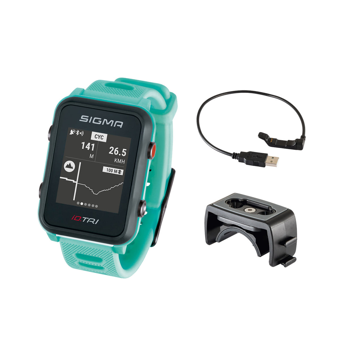 Sigma id.tri Sportwatch Neon Mint Basic ZS Hartsl GPS ACTI ANT+ BLE