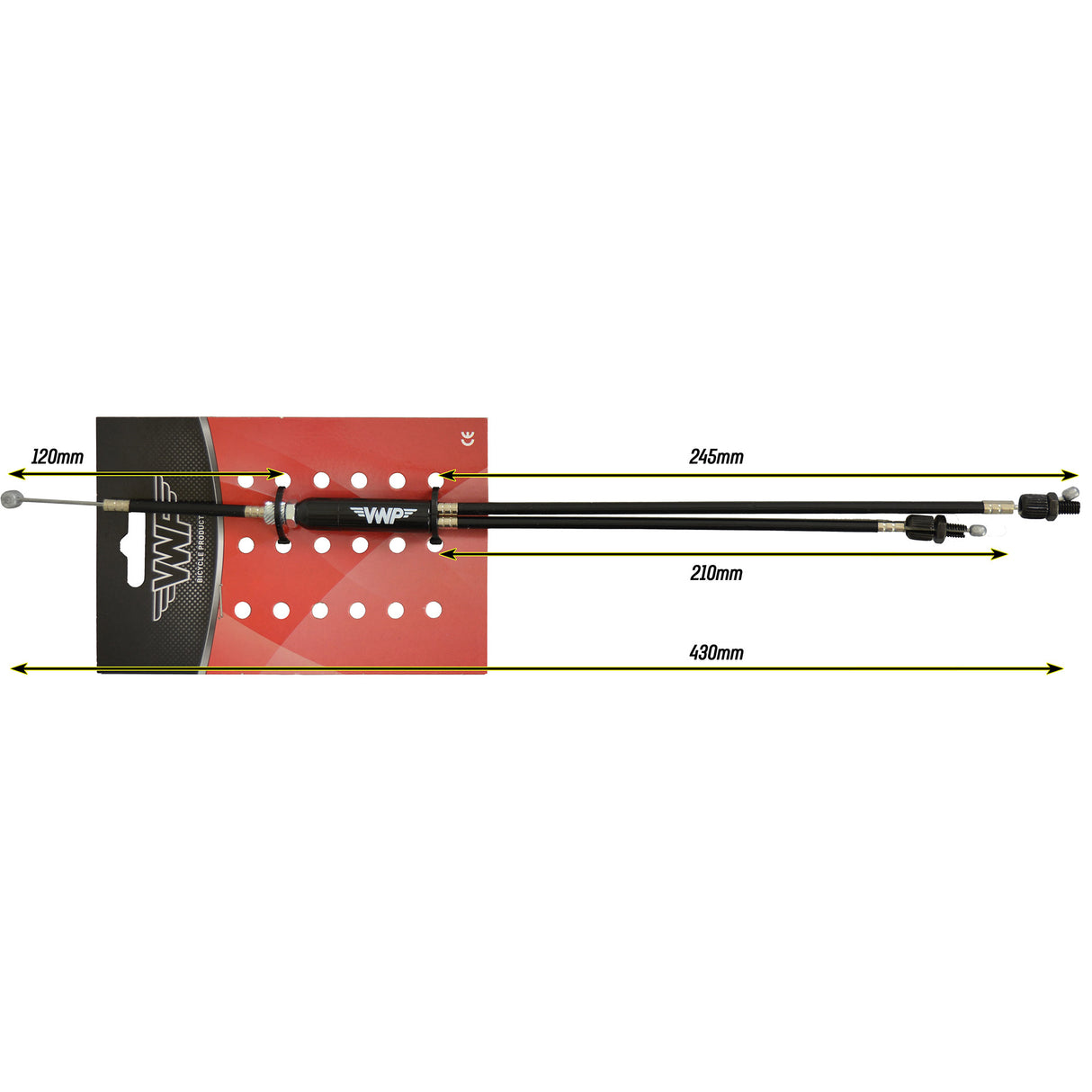 Vwp vwp boven remkabel cpl. m stelb. 425mm zwart freestyle