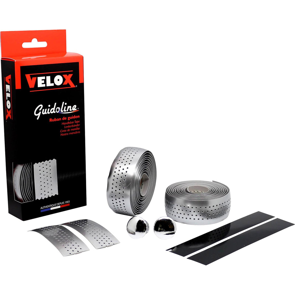 Velox handlebar Gloss Metal Perforated Silver (2st)