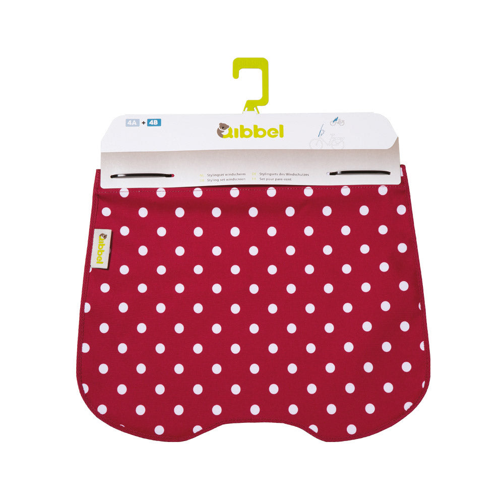 Qibbel Styling Set Windschutzscheibe Polka Punkt rot