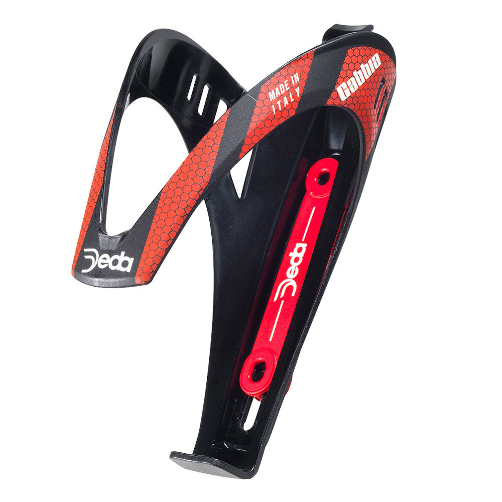 Deda Bidone Holder Gabbia Black con stampa rossa