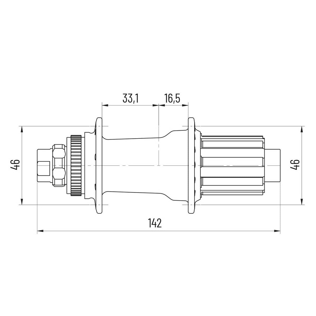 Miche XMX nach Hub MTB 142mm TX12 32G Shimano