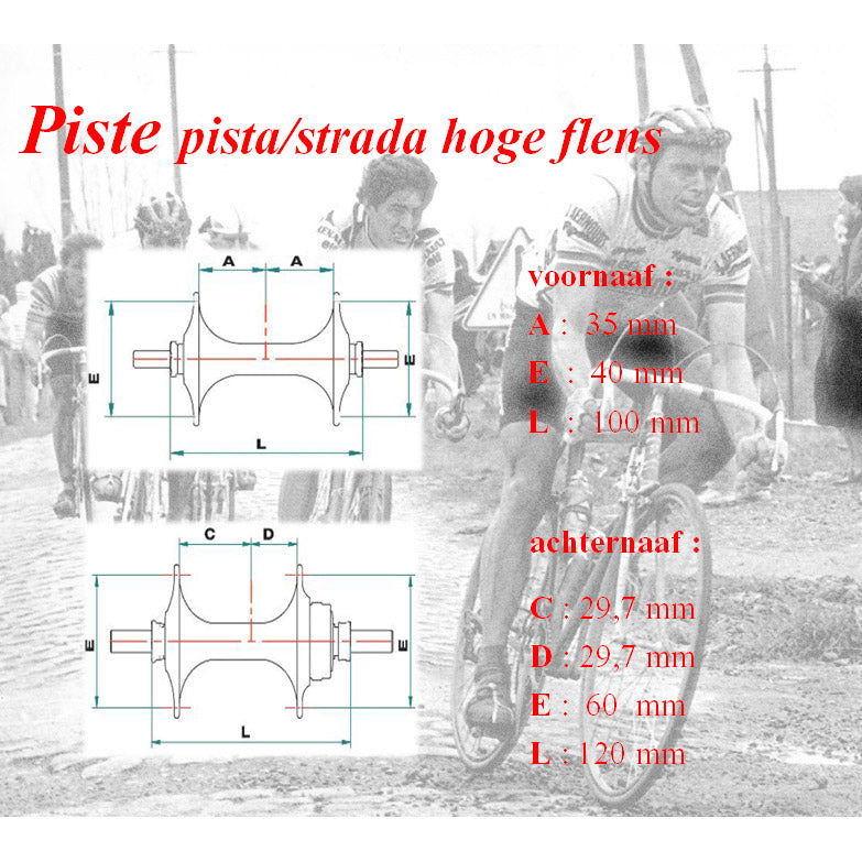 Miche Naafset Pista Strada V+A 32 g m visoke fline flip flop zi.