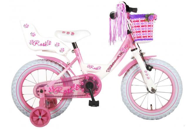 Volare Rose Child's Bike Girls 14 pouces Rose blanc 95% assemblé