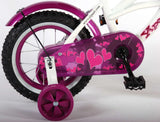 Volare Heart Cruiser Children's Bike - Girls - 12 pouces - Purple blanc