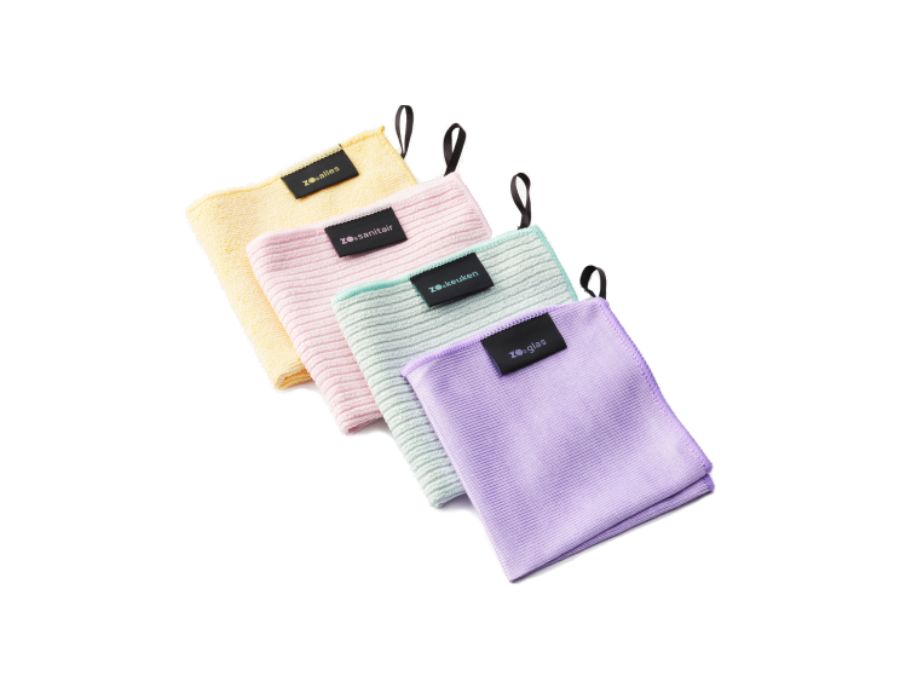 So un ensemble de tissu en microfibre propre de 4 tout verre de cuisine sanitaire
