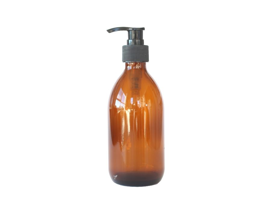 La Droguerie Ecologique Glass Pump Bell Bottle 300 ml Amber